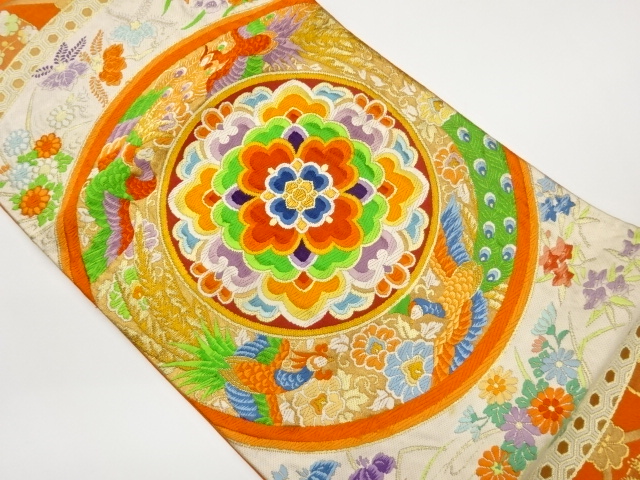 JAPANESE FUKURO OBI / WOVEN PEACOCK